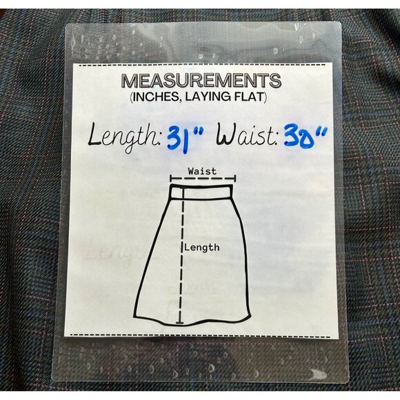 Vintage Made in USA 100% Wool‎ Midi Skirt Glen Plaid with Pink Threading Sz 12 - Picture 6 of 10